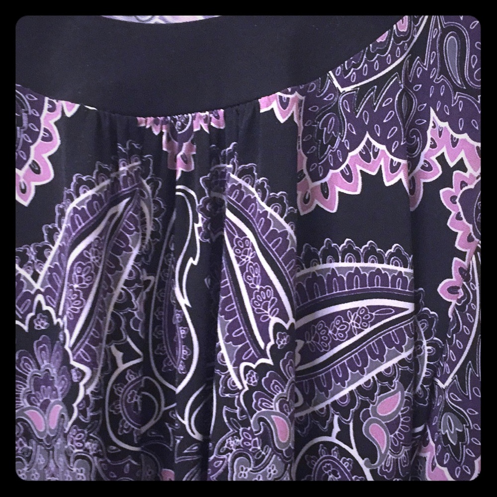 Purple paisley nwot long tunic top Sz 1x!!!